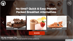 Video explorer engagement card of protein breakfast alternatives