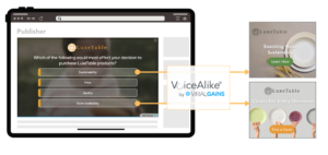ViralGains Zero-Party Ad - Video Survey for CPG brand. VoiceAlike AI for retargeting optimization.
